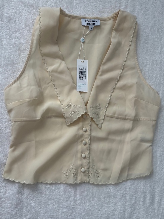 Frankie's Bikinis Tops - NWT Frankies Bikinis Tank Top Women’s Small Priscilla Matte Satin Sleeveless Top